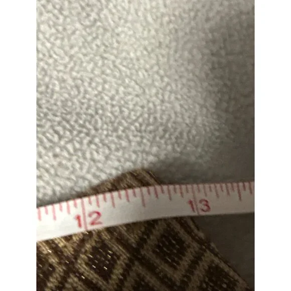 Express XS Brown Diamond Pattern Knee-Length Skirt Retro Metallic Accents office - Picture 4 of 5